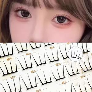 접착제 없는 초경량 속눈썹 스트립 초슬림 투명 속눈썹 간편한 스냅온 클러스터로 자연스러운 데일리 룩 연