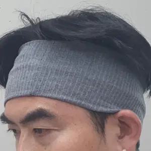 무지 남자헤어밴드 넓은 골지 헤어머리띠 그레이 남자헤어밴드