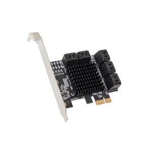 IO CREST 10 포트 SATA III에서 PCIe 3.0 x1 비RAID 확장 카드 JMB582 로우 프로파일 브래킷, (SY-PX40167)