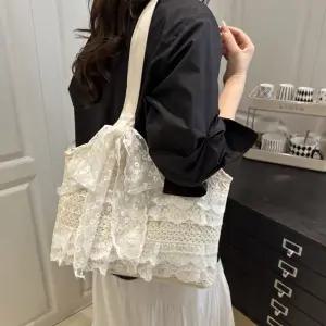 사랑스런 러블리 화이트프릴 숄더백리본백 셔링 레이스 여성 가방 여름