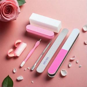 7pcs Nail Cleaning Tool Kit File Cuticle Pusher Callus Remover Clipper Set