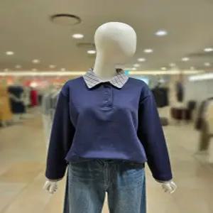 [올리브데올리브] 스덴 체크카라 배색 티셔츠 YW5AE701
