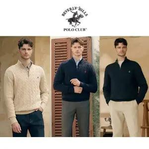25FW 비버리힐즈폴로클럽 남성 울 블렌디드 반집업 케이블 니트 3종