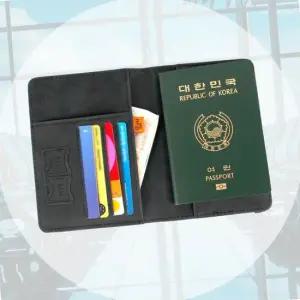 여권 보호 케이스 패밀리 여행용 가죽 비행기 소지함 통장정리 통장파우치 통장가방