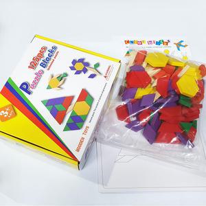 패턴블럭125p/나무조각 그림 모양맞추기 퍼즐놀이 학습교재 어린이선물