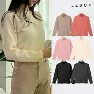 마틸다 여성 하이넥 부드러운 목폴라 터틀넥 기모 티셔츠 겨울 플리스 티셔츠  Z03LT033W)