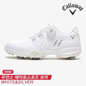 [풋조이][캘러웨이코리아정품]2022 캘러웨이 우먼스 에어로스포츠 보아 골프화[화이트/실버][여성용]