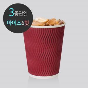 [기타]3중 단열 종이컵 웨이브 와인 500개 480ml (16oz)