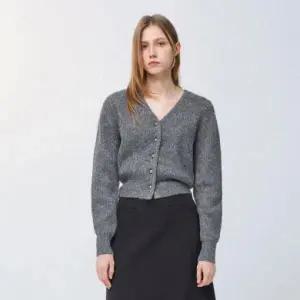 리스트 울 브이넥 크롭 가디건 TSKCDO82580