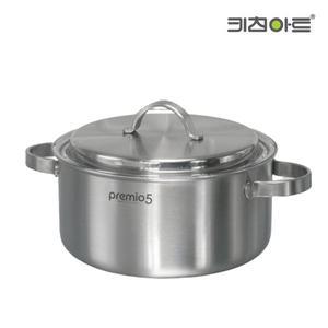 키친아트 프리미오 통5중 스텐냄비 양수24cm