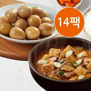 교동 차돌된장찌개 7팩+메추리알장조림 7팩(총14팩)