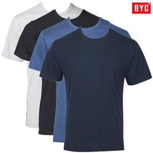 BYC개선된원단유색칼라반팔라운드면티셔츠3매BOT8159