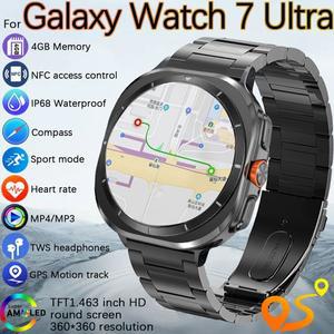 남녀공용 GPS 트래커 스마트워치 갤럭시 워치 7 울트라 스마트 워치 2025 HD 블루투스 통화 4GB 대용량 메