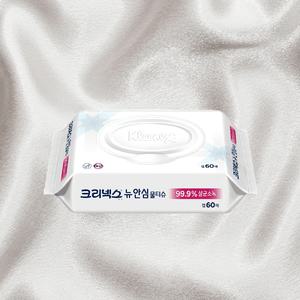 크리넥스 캡형 티슈 뉴 안심물티슈 살균소독 60매입 10개