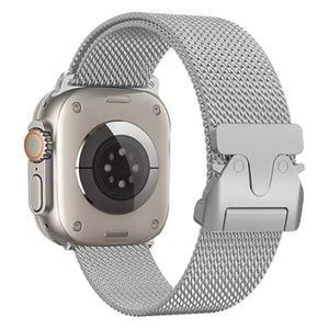 Apple Watch 밴드 용 밀라노 루프 스트랩 Ultra 2 49mm 46 45 44 41 38 42mm iWatch 시리즈 용 스테인레스 스틸 금속 10 9 8 7 6 5