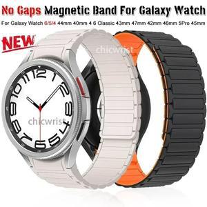 시계 Galaxy4 6 클래식 43mm 47mm 42 46mm 6 5 4 44 40mm 간격 없음 스트랩 5Pro 45mm 팔찌 용 20mm 실리콘 마그네틱 밴드