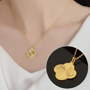 [Byeolirang]컷팅 크로바 순금목걸이 24K 3.75g 18k장식 별도증정