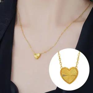 [Byeolirang]오로라 하트 순금목걸이 24K 3.75g 18k장식 별도증정