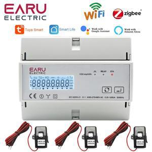 Tuya WiFi ZigBee 삼상 양방향너지 미터 KWh  3x110190V  230400VAC 3 분할 타입 변압기 CT 포함