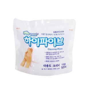 하이파이브 물티슈 리필형 500매 다용도 크리너