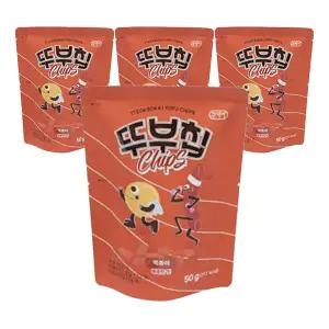 [소비기한 임박] 국산 콩 뚜부칩 두부과자 떡볶이 50g, 4개