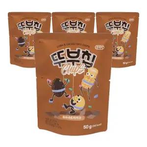 [소비기한 임박] 국산 콩 뚜부칩 두부과자 옥수수&카카오 50g, 4개