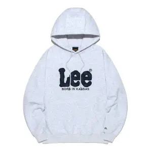 리 LEE 데님 아플리케 빅 트위치 로고 후드 라이트 그레이 LE2501HD04LG 825169