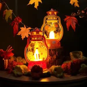 가을 미술활동 스티커 캠핑 미니 LED 랜턴 만들기 키트 / 렌턴 램프 조명 캠프 소풍 허수아비 DIY 꾸미기