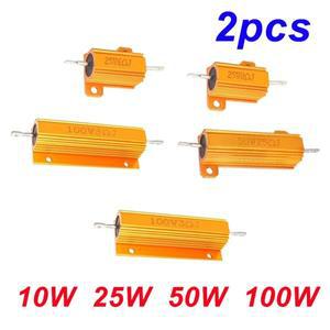 2PCS 10W 25W 알루미늄 전원 0.1~1K 옴 금속 쉘 케이스 권선 저항 부하