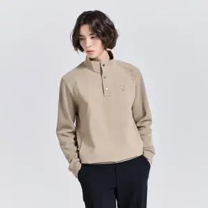 [챌린저](대전신세계)남성 하이테크 우븐패치 하프집업 긴팔 티셔츠 베이지