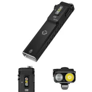 RovyVon Angel Eyes E80 플랫 오드 코롱 손전등 1800 루멘 USB-C 충전식 그린 빔 화이트/레드/365nm 사이드