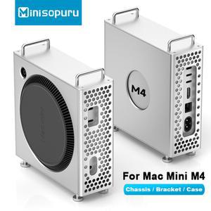 Mac Mini M4 스탠드 용 알루미늄 합금 컴퓨터 케이스 소산 Mac mini M4 /M4 Pro 액세서리 용 안티 드롭 데스크탑 마운트