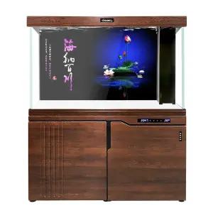 대형 어항 일체형 수족관 열대어 키우기 관상어 어항 82cm 수족관(브라운) - 단면 뷰