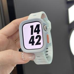 실리콘 케이스 + 스트랩 Apple Watch Ultra 2 49mm 시리즈 10 팔찌 커버 8 9 7