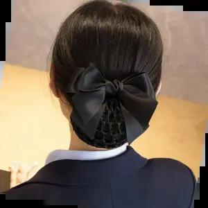 여자 승무원 간호사 헤어망 짱짱 망사리본핀 올림머리