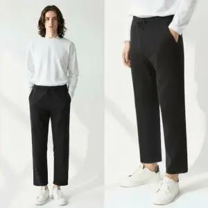 남성 가을 9부 와이드 밴드 팬츠 데일리룩 ROPT08