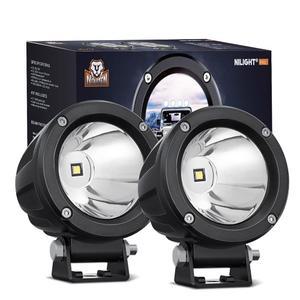 Nilight 모터사이클 LED 포드 2대 PCS 3인치 스팟 라운드 오프로드 안개등 1065LM 내장 EMC 보조 드라이빙 라이트 ATV 트럭 보트 트랙터 지게차용