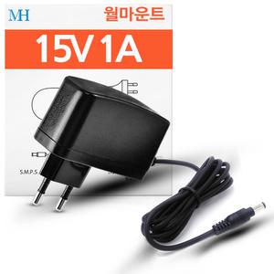 15V 1A 아답터 (ANY15100A-1) 월마운트 타입/가정용 AC-DC 직류 전원장치/파워 서플라이/15W/1000MA/15V1A