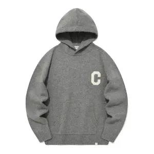 커버낫 C 로고 램스울 후디 니트 멜란지 그레이 오버핏후드티 후드티셔츠