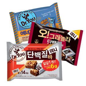 오리온 닥터유 에너지바 미니 200g+단백질바 미니 202.5g+오그래놀라 단백질바 미니 192g(총3개)