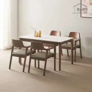 [/착불배송] 베르체 1400 포세린 통 세라믹 4인 식탁 세트 (식탁+의자4)