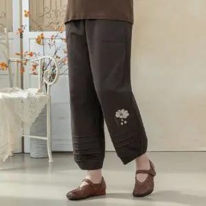 꽃송이 면 핀턱 팬츠 마담 미시 중년 여성 빅사이즈 40대 50대