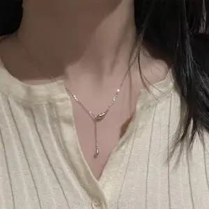 [하프클럽/]여자 페미닌 실버 물방울 드롭 체인 목걸이