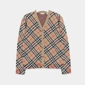 키즈 25FW 샌드체크 울 V넥 남아 가디건 8104300/8A 10A