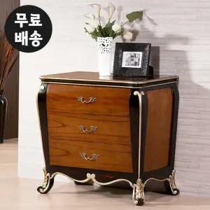 델피 엔틱 서랍장 원목 3단 낮은 미니 체스트(890)