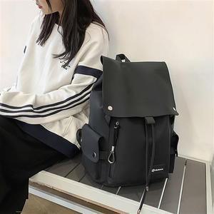 남녀공용 데일리 심플 사각 포켓 빈티지 캐주얼 백팩