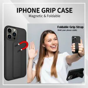 iPhone 15 14 13 12 11 Pro Max 16 Plus iPhone 14 Pro 용 마그네틱 스탠드 케이스 케이스 11 손목 스트랩 홀더 커버