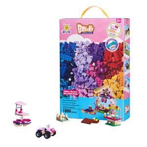 클래식 핑크 1000PCS 호환블럭 기본형+여아 미니어처+블럭판 리필 블록 놀이 장난감