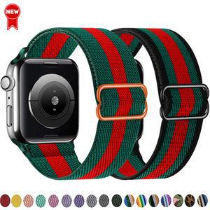 Apple 시계 밴드 용 스트랩 49mm 44mm 40mm 45mm 41mm 42mm 38mm 조절 가능한 탄성 나일론 팔찌 iWatch 시리즈 8 se 7 6 5 9 Ultra