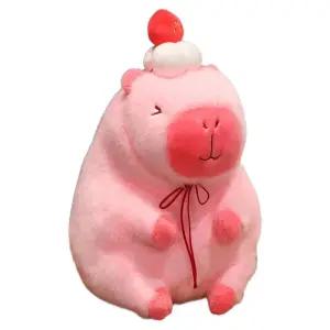 생일파티하는 핑크 카피바라인형 풍선 꼬깔모자 귤 장식 펌프포함 머리장식 파티 학예회 봉제